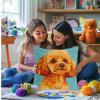 DIY Latch Hook Pillow Kits for Adults Cute Poodle Dog Printed Pillowcase Crochet Yarns Hooking Handmade Pillow Cover Cushion for Home Sofa Decoration 17x17inch-2 view 4