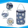 PATIKIL Knitting Bag for Yarn Storage, Small Size Crochet Organizer Strap Case Holder with Pocket for Crocheting Supplies Needles Hooks, Dark Blue view 4