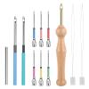 12 PCS Punch Needle Kit, Embroidery Punch Needle Tool Adjustable Embroidery Pen with Ergonomic Wooden Handle, 6 Sizes Interchangeable Needles, Complete Set for Beginners Adults DIY Craft view 1