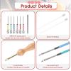 12 PCS Punch Needle Kit, Embroidery Punch Needle Tool Adjustable Embroidery Pen with Ergonomic Wooden Handle, 6 Sizes Interchangeable Needles, Complete Set for Beginners Adults DIY Craft view 3