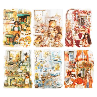 MiyouLuna 120 Pcs Coffee Themed PET Stickers Set, Vintage Aesthetic Stickers for Scrapbooking, Journaling, and DIY Crafts