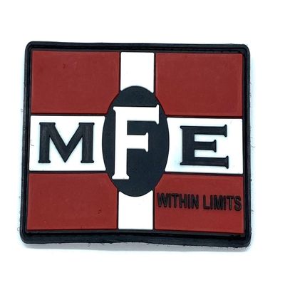 MFE 'Mother F'ing Engines' Flag PVC Patch, 3.5"x2.25" with Hook and Loop