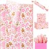 100 Sheet Christmas Tissue Paper, 20x14in Gingerbread Man Xmas Tree Cane Snowflake Pattern Art Paper for Christmas Party Home Decor Gift Crafts (Pink) view 1