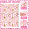 100 Sheet Christmas Tissue Paper, 20x14in Gingerbread Man Xmas Tree Cane Snowflake Pattern Art Paper for Christmas Party Home Decor Gift Crafts (Pink) view 2