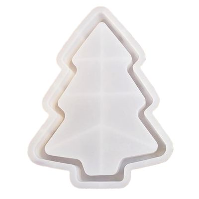 Christmas Silicone Molds, Tree-Shaped Dish Christmas Resin Mold, Flexible Easy Release Christmas Tree Mold Non-Stick Epoxy Resin Molds Tray for Jewelry Storage Tray Making