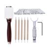 FeiYeup Leather Craft Tools Leather Stamping Tool Leather Carving Embossing Tools DIY Leather Craft Stamps Set T Shape Leather Craft Hammer view 1