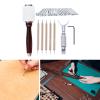 FeiYeup Leather Craft Tools Leather Stamping Tool Leather Carving Embossing Tools DIY Leather Craft Stamps Set T Shape Leather Craft Hammer view 2