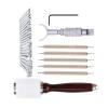 FeiYeup Leather Craft Tools Leather Stamping Tool Leather Carving Embossing Tools DIY Leather Craft Stamps Set T Shape Leather Craft Hammer view 3
