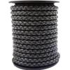 shapesbyX 3 Yards Uncut 5mm Diameter Round Braided Bolo Cords Regenerated Leather Strap for Bracelet Making or Jewelry Beading Antique Gray view 2