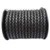 shapesbyX 3 Yards Uncut 5mm Diameter Round Braided Bolo Cords Regenerated Leather Strap for Bracelet Making or Jewelry Beading Antique Gray view 3