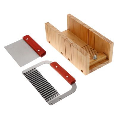 ULDIGI 1set Wooden Soap Cutter Ergonomic Wood Soap Cutting Tool for Handmade Includes Wavy and Straight Cutters for DIY Making and Crafting