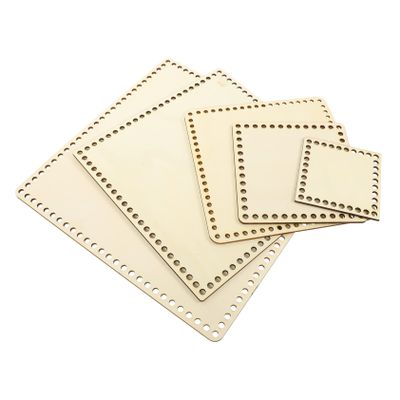 SEWACC 5pcs Wooden Bag Bottom Base for Craft Crochet Basket Bottom Pre-drilled Versatile Styles for Knitting and Weaving Projects