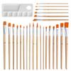 UOHLCX HBJWOV Paint Brush 25-Piece Gouache DIY Graffiti Flat Round Peak Palette Birch Pole Nylon Brush view 1