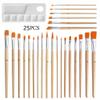 UOHLCX HBJWOV Paint Brush 25-Piece Gouache DIY Graffiti Flat Round Peak Palette Birch Pole Nylon Brush view 2