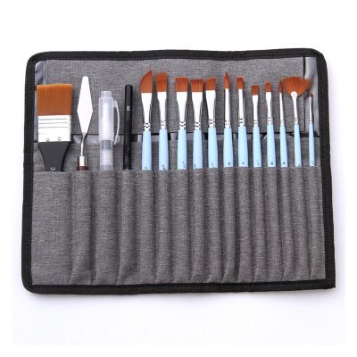 UOHLCX HBJWOV 18 Pcs Multi-Purpose Nylon Wool Watercolor Painting Pen Acrylic Paint Brush Canvas Painting Bag Painting Materials