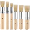 UOHLCX HBJWOV 6Pcs Wooden Handle Watercolor Painting Stencil Brush Hog Bristle Acrylic Oil Painting Brushes Student Art Supplies view 1