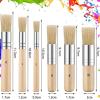 UOHLCX HBJWOV 6Pcs Wooden Handle Watercolor Painting Stencil Brush Hog Bristle Acrylic Oil Painting Brushes Student Art Supplies view 2