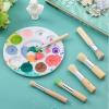 UOHLCX HBJWOV 6Pcs Wooden Handle Watercolor Painting Stencil Brush Hog Bristle Acrylic Oil Painting Brushes Student Art Supplies view 3