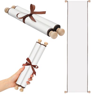 Epakh Blank Scroll Paper 9 x 144 Inches Long Scroll Paper Vintage Wrapped on Wood Rod for Wedding Vows, Writing, Drawing, Calligraphy, Invitation, Renaissance Festivals