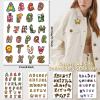 CRASPIRE 104Pcs A-Z Letters Water Soluble Embroidery Patterns Christmas Halloween Initial Alphabet Sewing Stick and Stitch A4 Transfers Fabric Stabilizers Wash Away Self Adhesive for Cloth DIY Lover view 2