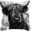 Black and White Highland Cow Latch Hook Kits Pillow DIY Crochet Yarn Printed Pillowcase Needlework Hook and Latch Kit Cushion Cover Christmas Home Sofa Decoration 43x43cm view 1