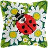Ladybug Flowers Latch Hook Kits for Adults Kids Beginners Insects Latch Hook Pillow Kit Animals Pre-Printed Latch Hook Rug Kits Cross-stitch Cushion for Home Sofa Decoration 17x17 in. Handmade Gift view 1