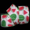 10 Yards Watermelon Pink Green Whole Slices Summer Fruit Wired Ribbon 2 1/2" W view 1