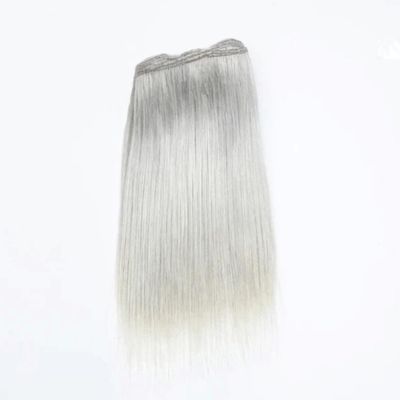 Morezmore W0777S-01 12" Sample Miniature Hair Weft Straight Silver Gray