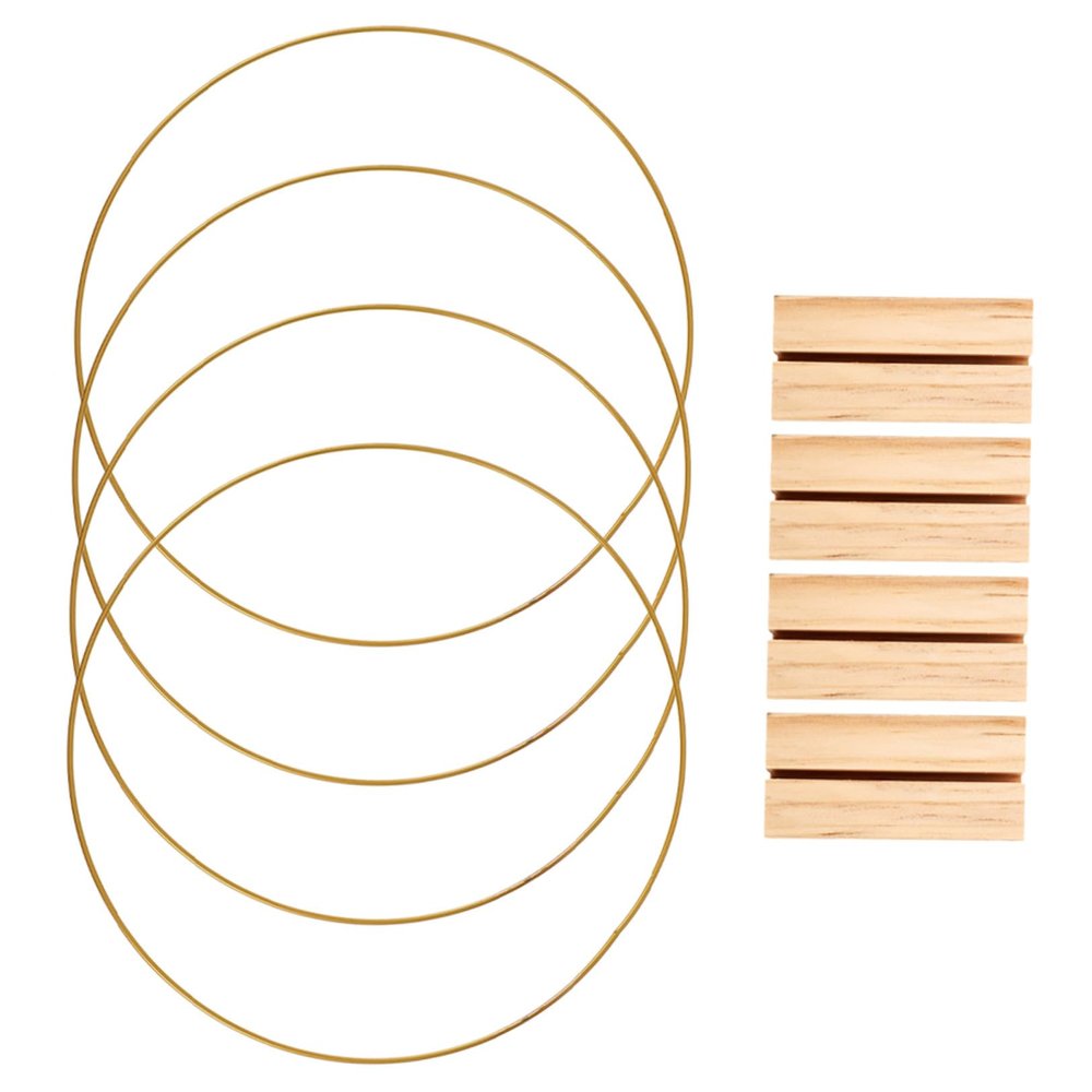 ORFOFE 2set Metal Floral Hoop Centerpiece Base Rustic Wedding Table Decorations DIY Wreath Frames