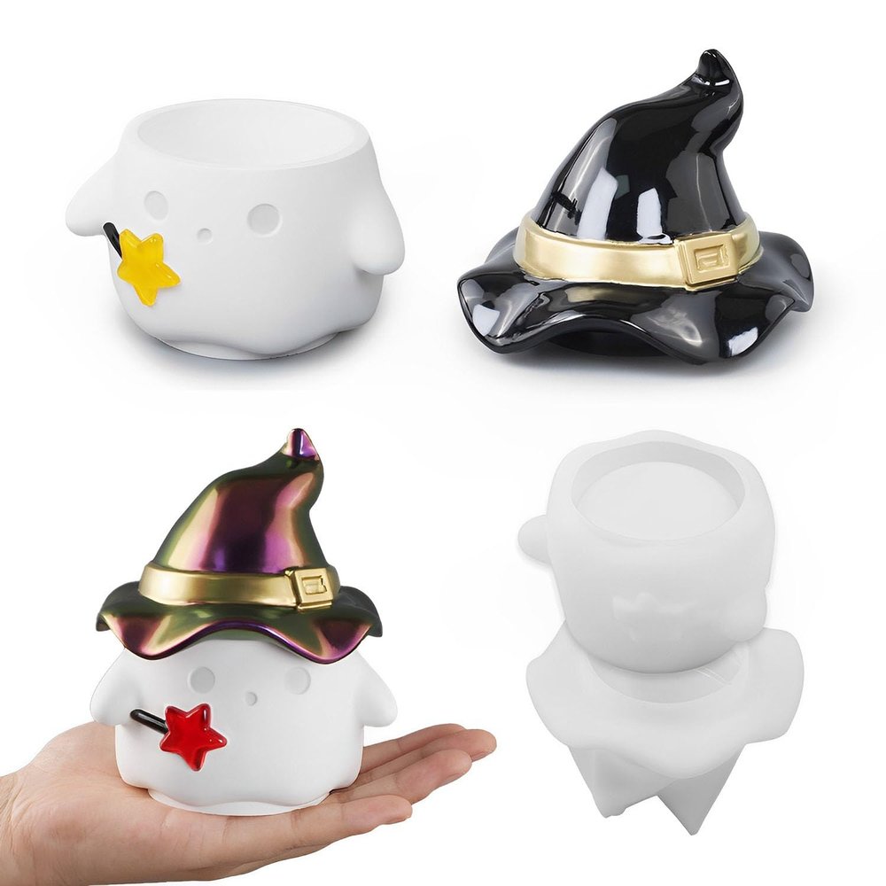 Finyoffiy Resin Jar Mold with Lid Christmas Molds Silicone, Snowman Storage Box Epoxy Molds DIY Casting Mold for Trinket Jewelry Candy Container,Home Decor (Snowman)