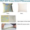 Sunflowers Under The Moon Embroidery Kit Pillowcase for Beginners,Cross Stitch Kits for Adults,DIY Pillow Cover Kit,for Living Room Sewing Art Home Decoration(18x18 inches) view 2