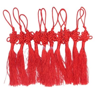 10 PCS Chinese Knot Red Auspicious China Knot Tassel Pendant 7" Lucky Feng Shui