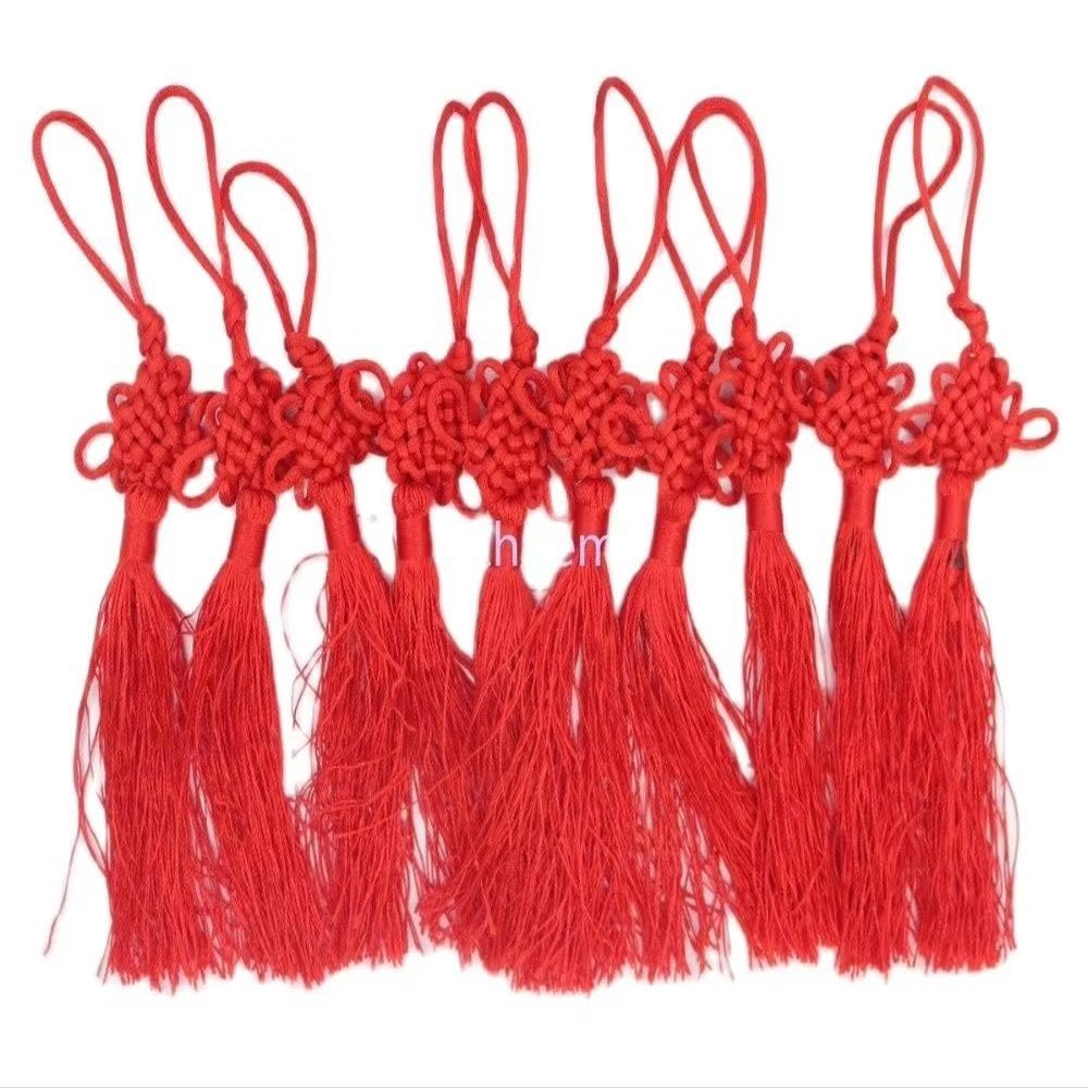 10 PCS Chinese Knot Red Auspicious China Knot Tassel Pendant 7" Lucky Feng Shui
