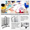 ZDMEI 30-Layer Drying Easel,Foldable Up and Down,Movable Art Drying Rack,Art School and Studio Work Storage Rack,Space Saving (Color: Black) view 3