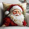 Amcdjkery Cross Stitch Cushion Kit Christmas Grandpa Pillow kit 45x45 cm DIY Cushion Embroidery Kit Needlepoint Handmade Needlework Cushion Kit Stitched Pillow Cover Kit for Adults Beginners view 1
