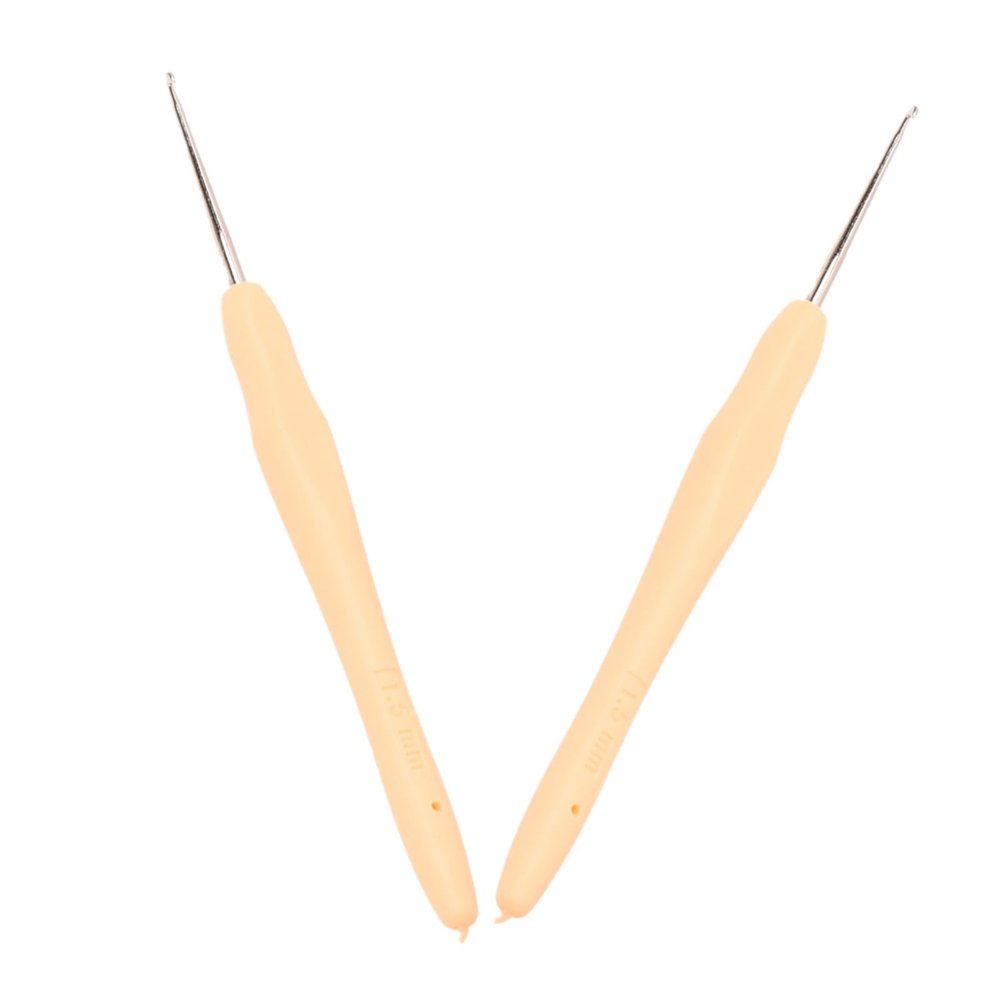 2PCS Ergonomic Crochet Hooks 0.5MM Crochet Hooks For Sweater Scarf Shawl Clothes Crochet Craft Hand Stitching Crochet Needle Crochet Needle Set Crochet Needle For Crocheting Yarn