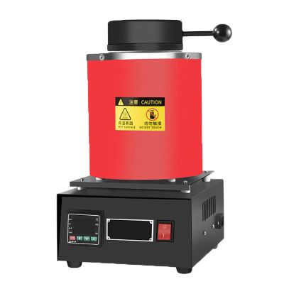 FJYAWEN Gold Melting Furnace, Electric 2102f Digital Machine, Includes Tongs, Graphite Crucible, and Gloves, for Gold, Silver, Tin, Aluminum,Red-2kg