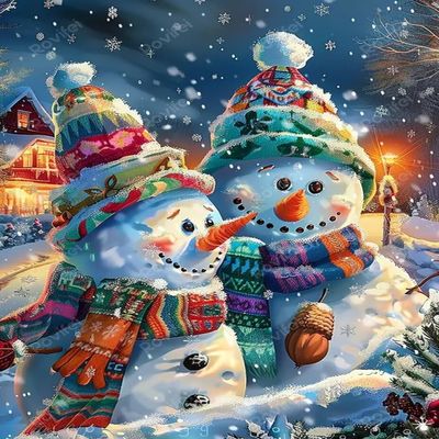 DIY Diamond Painting, Winter Christmas Snowman Diamond Art Kits for Adults, Sparkling & Colorful Art Crafts - for Room Decor Home Decor Wall Decor 20x24inch
