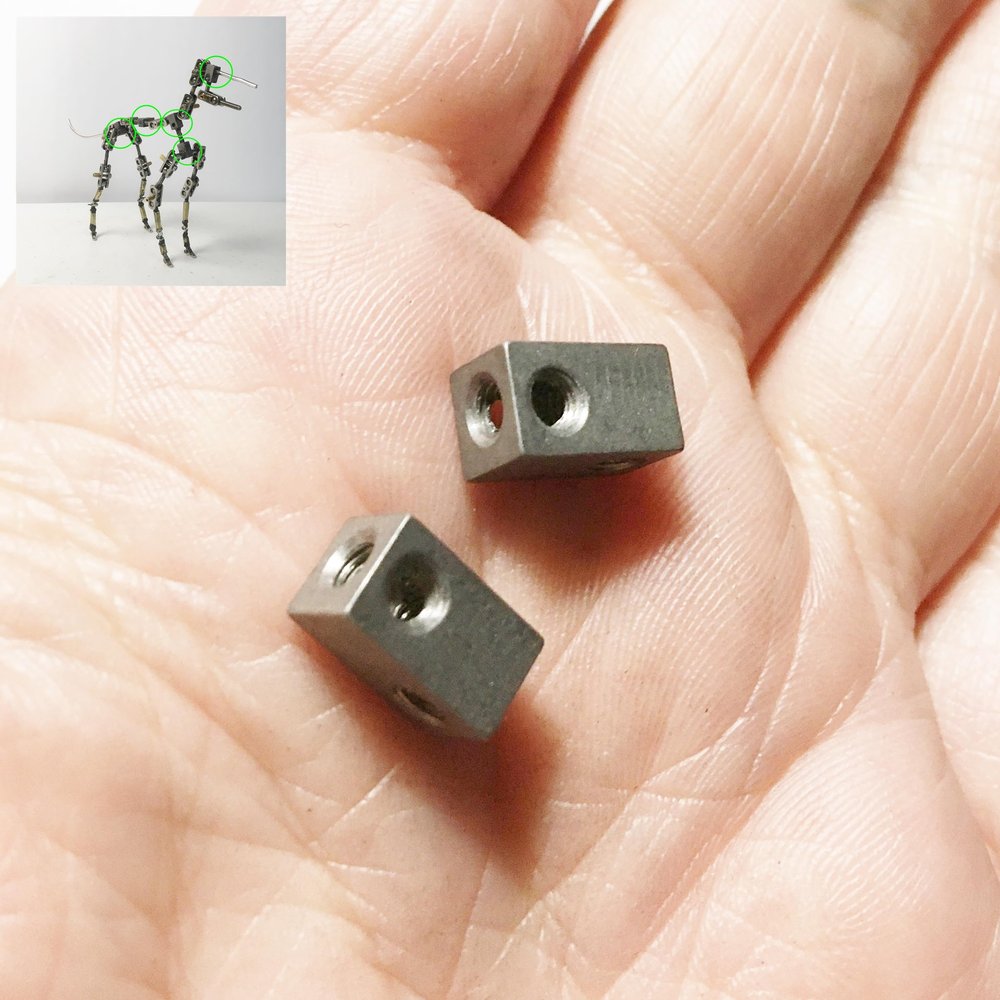 Morezmore M00013-2 2pc Offset Cross Connectors M3 10x6x6mm Threaded 3-Way Chest Hip Hub for Ball Socket Stop Motion Puppet Armature Humanly Posable Parts HPA QC1