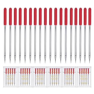 HONEYSEW 30 Pieces Sewing Machine Needles HAX1 130/705H Universal Regular Point Flat Shank Sewing Needle Compatible with Singer, Brother,Janome,Pfaff and Other Brand (Red Size 16-30PCS)