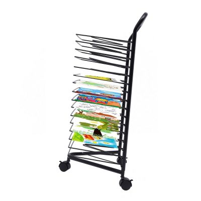 ZDMEI Art Drying Easel,16-Layer Mobile Art Drying Rack,Foldable Up and Down,Art School and Studio Works Storage Rack,Save Space