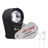 Jewelers Loupe 20X Rechargeable Magnifier with 12 LED&UV Light, Foldable Loupe 0.87inches Lens Jewelry Loop Magnifier, Illuminated Jewelers Loop for Coins, Stamps, Watches, and Gems view 1