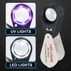 Jewelers Loupe 20X Rechargeable Magnifier with 12 LED&UV Light, Foldable Loupe 0.87inches Lens Jewelry Loop Magnifier, Illuminated Jewelers Loop for Coins, Stamps, Watches, and Gems view 2