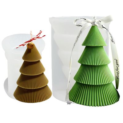 2 Pack Christmas Tree Silicone Mold, Geometric Tree Mold for Soap Soy Wax DIY Handcraft, Simplicity Origami Orb Resin Mold Gift Wedding Party Home Dinner Festive Days Car Decoration