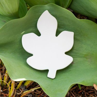 Flat Autumn Leaf Tile 4.5" Ceramic Bisque Ready to Paint Pottery Leaves