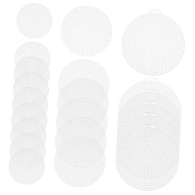 KONTONTY 30pcs Plastic Canvas Shapes Round Woven Placemats Mesh for Embroidery Eye Mesh for Embroidery Multi-Function Plastic Sheets