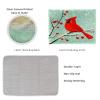 Red Cardinal on Snow Branch Tree Latch Hook Rug Kit for Adults Pre-Printed Handmade Carpet Crochet Yarn Craft DIY Hook and Latch Door Mat Tapestry Home Floor Decoration 52x38cm(2) view 3
