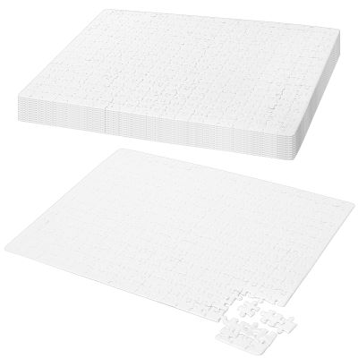 MOUYAT 15 Sheets 4500 Pieces Sublimation Blank Puzzle Jigsaw Puzzles, White DIY Heat Press Blank Puzzle for Sublimation, Weeding Invite, Decorating, Crafts Projects