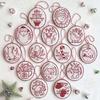 Embroidery kit,embroidery kit for beginners,christmas embroidery kits for adults,hand embroidery,Embroidery Kit Christmas Ornaments, Christmas Embroidery Kit,for Adults Beginners(Red and white embroid view 3