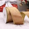 Brown Ribbon Velvet Wired Ribbon 2inch Metallic Wired Edge Doouble Sided for Christmas Decoration, Gift Wrapping Home Decor Crafts (Brown and Gold) view 1